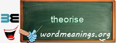 WordMeaning blackboard for theorise